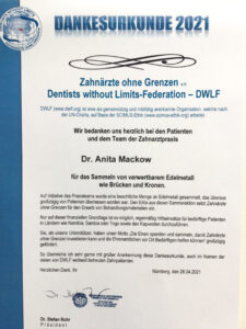 IMG_2022 Urkunde Zahnärzte ohne Grenzen